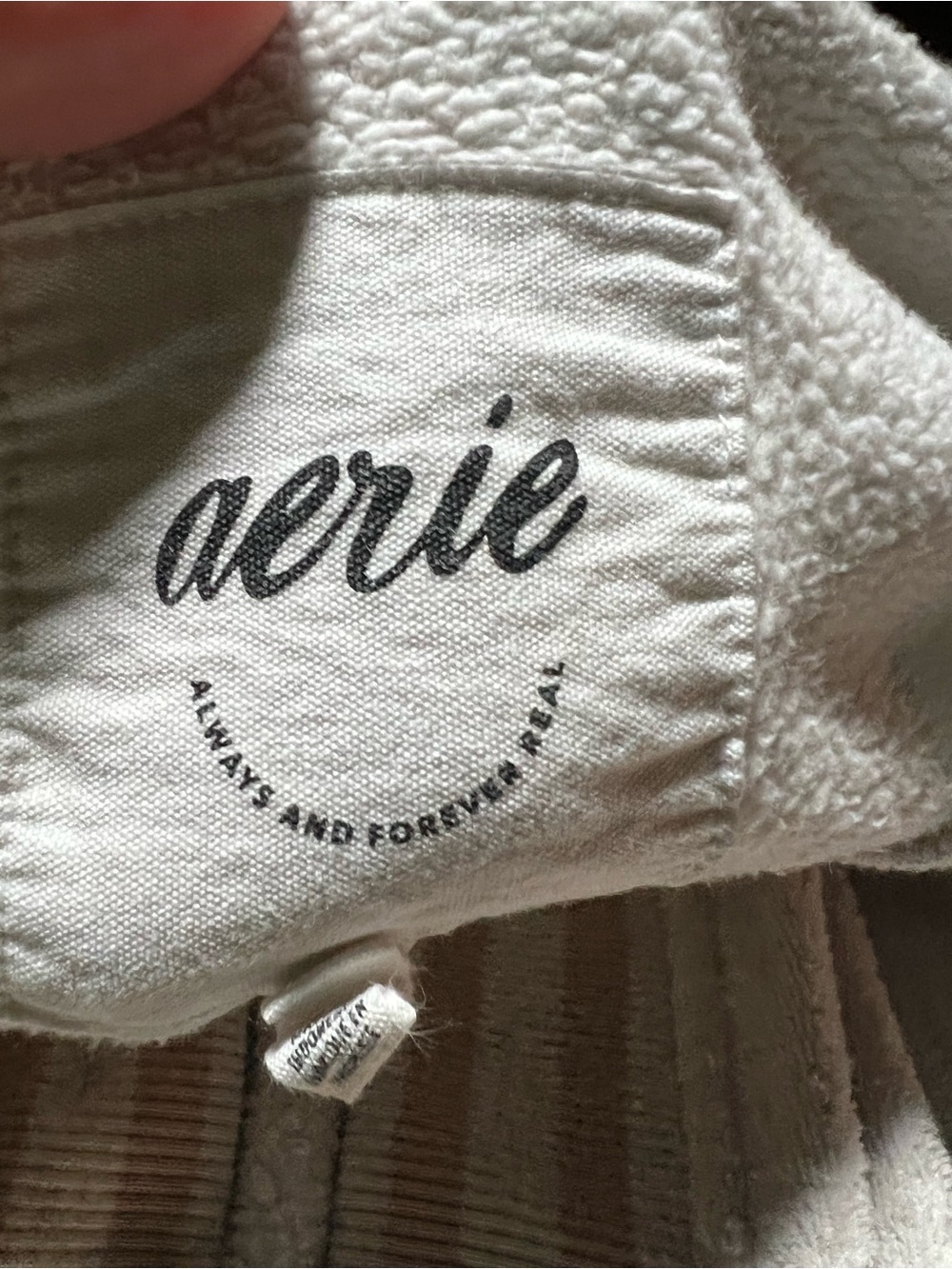 aerie Cream Textured Zip-Up Hoodie - Picture 2 of 8
